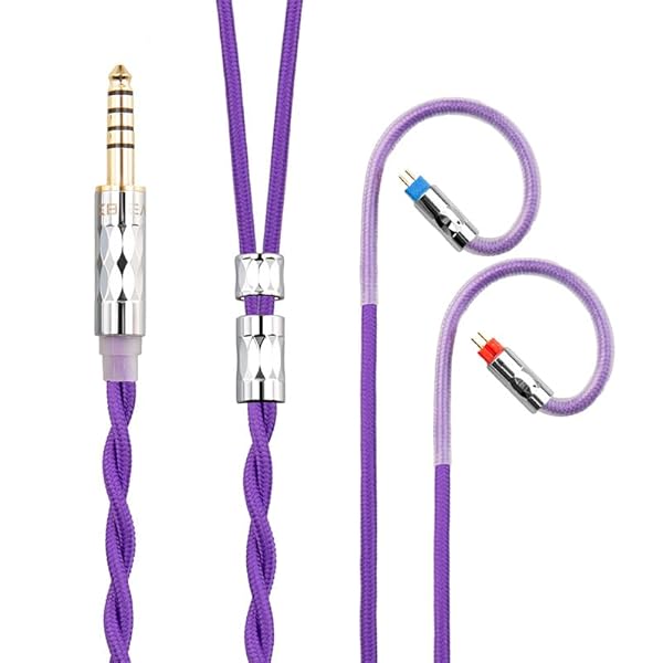 イヤモニ アップグレードケーブル 0.78mm 2pin 4.4mm KBEAR ST5 4N純銀+4N無酸素銅混合 2芯 交換用ケー..