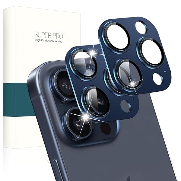 【日本旭硝子素材 + アルミ合金製】iPhone 15 Pro/iPhone 15 Pro Max 専用 カメラフィルム AR高透過率強化ガラス 一体型 耐衝撃...