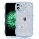 iPhone 12 ケース クリア キラキラ かわいい tpuソフトケース 薄型 傷防止背面 滑り止め 指紋防止 ストラップホール付き スマホケース アイホン12 カバー (ブルー, iPhone12 6.1")