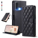 UnivoColors OPPO Reno5 A キルティングレザー調 手帳型ケース エレガント 高質PU マグネット開閉式 カード収納機能 スタンド機能 液晶全面保護 レンズ保護 ストラップ付属(ブラック)
