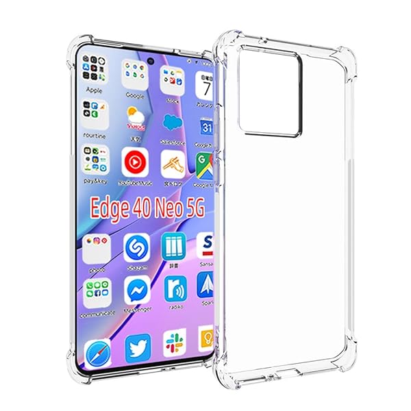 『全面保護』Motorola Edge 40 Neo 用のケース エッジ 40 Neo 用の保護カバー 薄型 TPU材質 『四隅がエアクッション構造』 耐衝撃 ケース スマホケース 黄変防止/滑り止め/擦り傷防止/柔軟/光沢感/軽·薄/透明