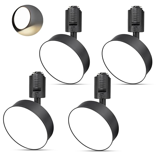 ダクトレールライト フィルライト消費電力12W LED搭載 大光量1100lm アメリカ(BridgeLux)LEDチップ 演色性Ra96.5 器具一体型 電球不要 取付簡単(ブラック+昼白色+4個入り)