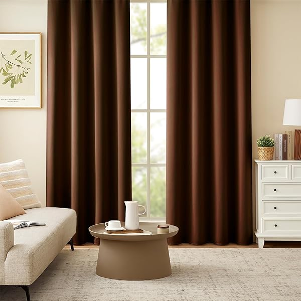 カーテン 2枚セット 99.9%以上遮光 遮光カーテン ブラウン色 幅100cm*丈150cm 厚手 断熱 防寒 防音 昼夜目隠し おしゃれ UVカット 形態記憶加工 寝室 リビング 居間 洗濯可能