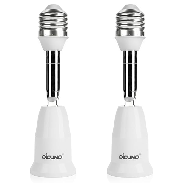 E26→E26 口金延長アダプター E26 延長ソケット 角度可調 約11.5CM延長する 難燃性材料PBT 2個セット