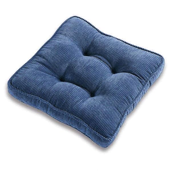 クッション 座布団 ネイビー 厚手 コーデュロイ生地 座布団 椅子 クッション ふわふわ ヌードクッショ..