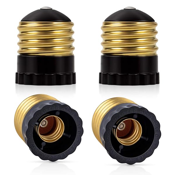 E26→E12口金変換アダプター 変換ソケット ベークライト 電球ソケット 4個入