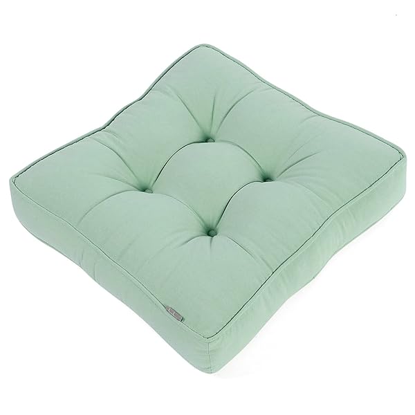 座布団 おしゃれ クッション グリーン 厚め 40×40 綿100％ 座り心地いい かわいい 座布団 椅子 クッション オールシーズン