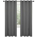 カーテン 突っ張り式 遮光 断熱 遮熱 防音 防寒 UVカット 132cm x 114cm ライトグレー(2)