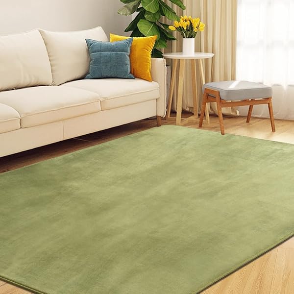 aicomri ラグ カーペット 3畳 ラグマット ホットカーペットカバー 厚约7mm 190×240cm 洗える 滑り止め じゅうたん 床暖房対応カーペット 抗菌防臭 防ダニ オールシーズン フランネル らぐまっと グリーン