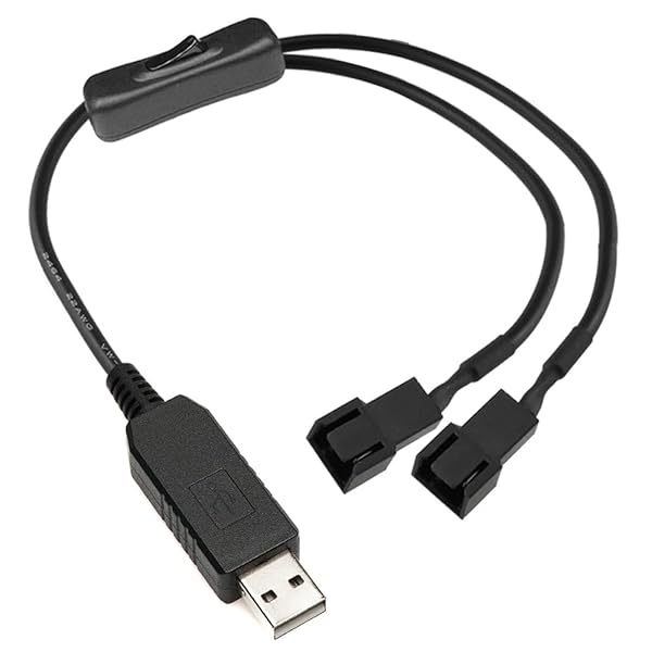 フルスピード 12V 電圧ステップアップ USB からデュアル 3 ピンおよび 4 ピン PC ファンスリーブ付き電..