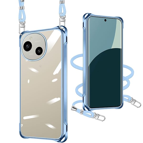 AQUOS R9 / R10 ケース クリア R9 SH-51E / R10 SH-51F ケース ショルダー シャープ アクオス R9/R10 カバー ストラップ付き 肩掛け 斜めかけ 縄掛けケース 縄掛け SH-51E/SH-51F スマホケース