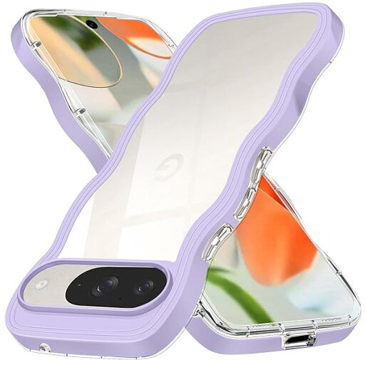 Google Pixel 9 ケース クリア 透明 ピクセル9 スマホケース 可愛い ウェーブ カバー 耐衝撃 滑り止め ストラップホール付き 紫 擦り傷防止 パープル Google Pixel 9 ケース クリア 透明 ピクセル9 スマホケース 可愛い ウェーブ カバー 耐衝撃 滑り止め ストラップホール付き 紫 擦り傷防止 パープル