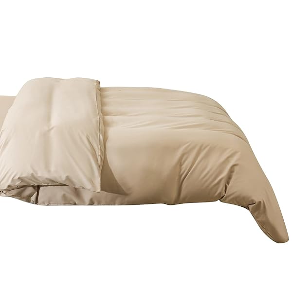 掛けふとんカバー ダブル 190x210cm ベージュ 無地 布団カバー 単品売り 洗い替え 防ダニ 防シワ オー..