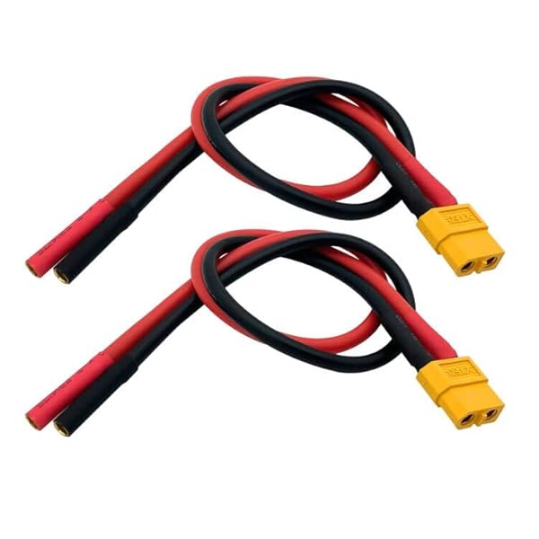 XT60メスから4mmバナナブレットメスコネクタアダプターケーブル2本12awg 30cm iSDT充電器用