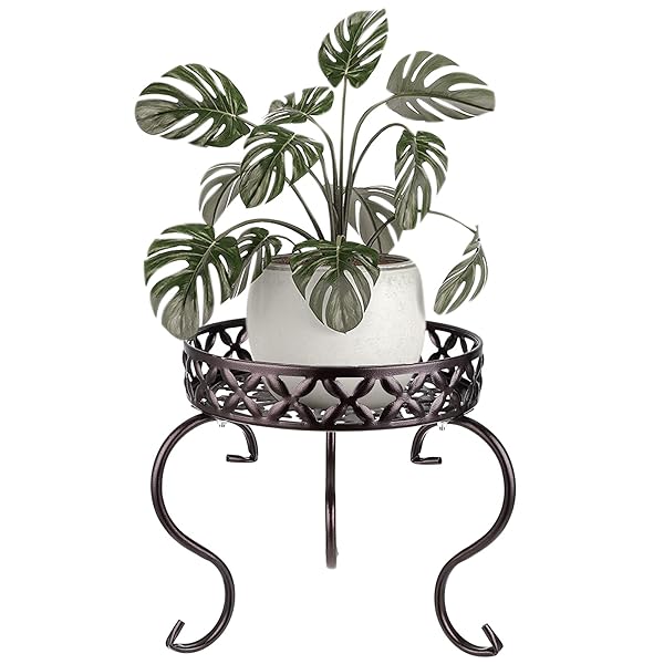 鉢スタンド 鉢置きスタンド フラワーラック アイアン アンティーク おしゃれ ガーデンラック 園芸ラック フラワースタンド 花台 室内屋外 (ブラウン)
