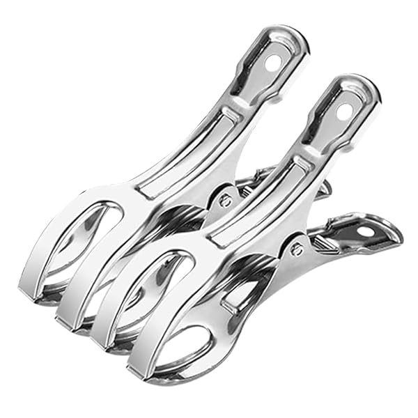 洗濯ばさみ ステンレス 洗濯バサミ 強力 大口サイズ 防風 布団 竿ばさみ ピンチ 物干し (2個入)