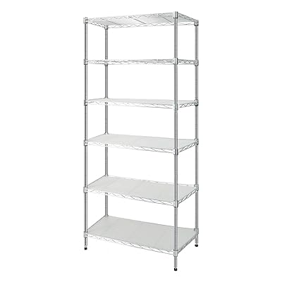ラック スチールラック メタル シェルフ 棚 キッチン収納 6段 ポール径19mm 幅59×34奥行×高さ150cm 耐荷重390kg 防サビ シルバー