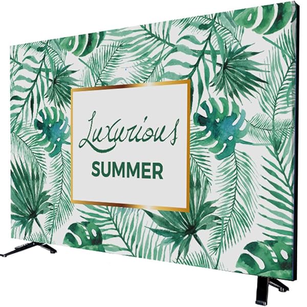 液晶テレビカバー 北欧風 防塵 汚れ防止 インテリア テレビアクセサリー 可愛い 45インチ（葉C）