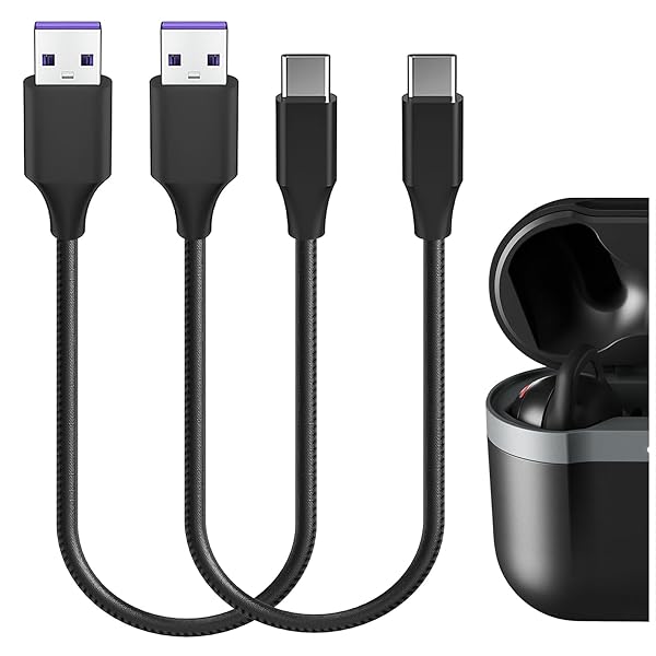 PUレザー 充電ケーブル 互換性 Type-C 充電コード USB to USB-C スカルキャンディSkullcandy Method 360 ANC Push ANC Active Dime Evo Sesh ANC Active に対応 (黒
