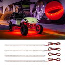 LEDテープライト 車 led テープ フットライト 車内 ボート バイク テールランプ 足下照明 12V シリコン IP68防水 高輝度 カット可能 30CM 4本入り レッド