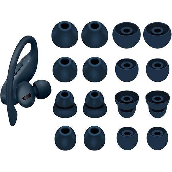 イヤーピース Powerbeats Pro イヤホン用イヤーチップ シリコン製 4サイズ 8ペア Navy 23