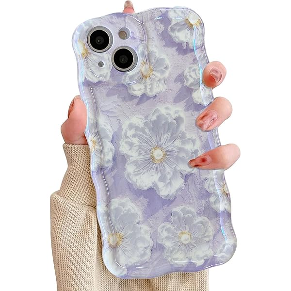 iPhone 15 Plusケース iPhone 14 Plusケース TPUカバー おしゃれ 韓国 可愛い 花柄 ウェーブ 薄型 軽量 耐衝撃 スマホケース ...