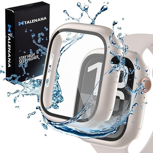 for Apple Watch 10ケース 46mm 防水 アップルウォッチ10防水カバー ガラスフィルム 一体型 apple watch series 10対応 PC素材 耐衝撃 タッチ感良好 衝撃吸収 防塵 Apple Watch 10アクセサリ