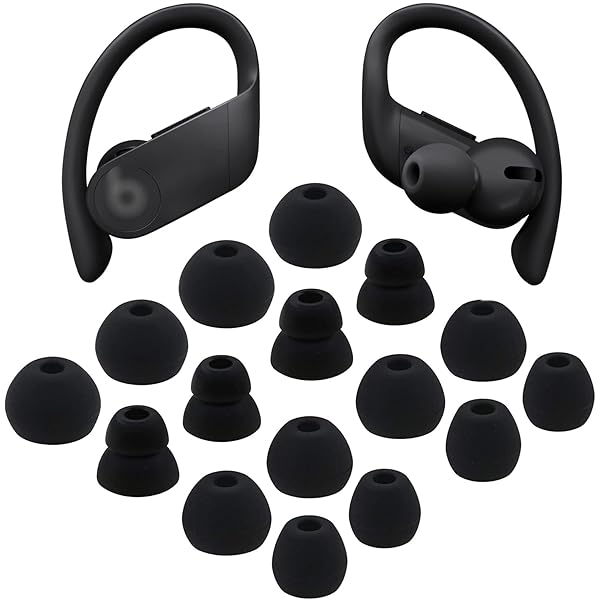 交換用イヤーチップ シリコンイヤホンバッドセット Powerbeats Pro対応 S/M/L/D 8ペア 4サイズ ソフトシリコンイヤホンチップ Powerbeats ProヘッドフォンPB Pro対応 (ブラック)