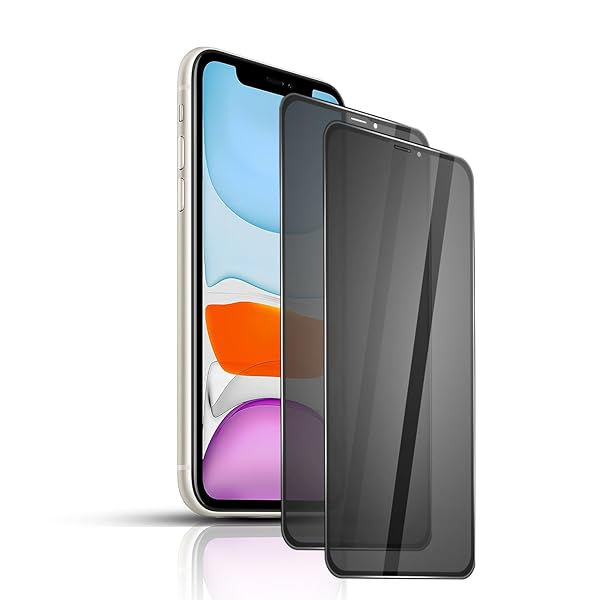iPhone 11 / XR 強化ガラスフィルム 覗き見防止 プライバシー保護フィルム【2枚セット】硬度9H/気泡ゼロ/干渉しない/貼り付け簡単/指紋防止/撥水...