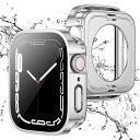 【2 in 1 全面保護】Apple Watch 用 防水ケース 46mm アップルウォッチ カバー 直角エッジデザイン 保護 アップルウォッチ Series 10 カバー ガラスフィルム 一体型 二重構造 PC環保素材 一体型カバー背面カバー 装着