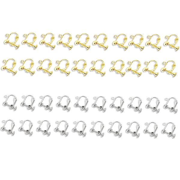 イヤリングパーツ 手芸 手作り用 DIY 基礎金具 アクセサリ ーパーツ ジュエリー 耳穴なし ネジバネ式 (..