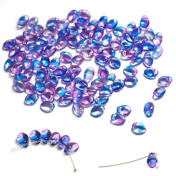 ガラスビーズ チェコビーズ ガラスの水滴の装飾品 【50個 】水滴の形状 ルースビーズ ブレスレット ネ..
