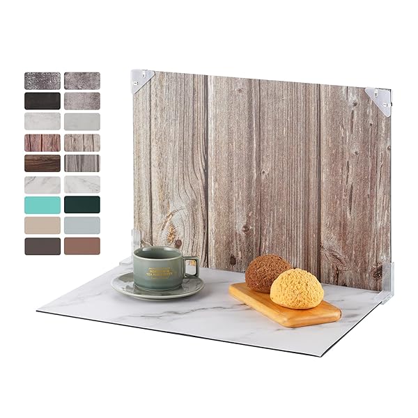 撮影背景セット 背景紙＋レフ板セット 9枚セット 木目/大理石/コンクリート/カラー柄 A3サイズ 収納袋..