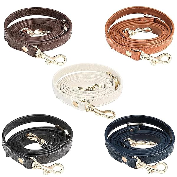 5個セット ショルダーストラップ PUレザー 調節可能 ショルダー バッグ カバン ショルダーベルト 斜め掛け 肩ひも バッグ修理 付け替え 交換用 持ち手ストラップ ショルダー紐 ラップ バッグ用 (5色B)