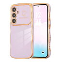 Samsung Galaxy S25 5G 用 ハートケース 人気 おしゃれ サムスン ギャラクシー S25 ウェーブ ケース 柔軟な TPU シリコン スマホケース メッキ加工 ソフト 軽量 耐衝撃 韓国 可愛い ケース 女子 女性 携帯電話カバー