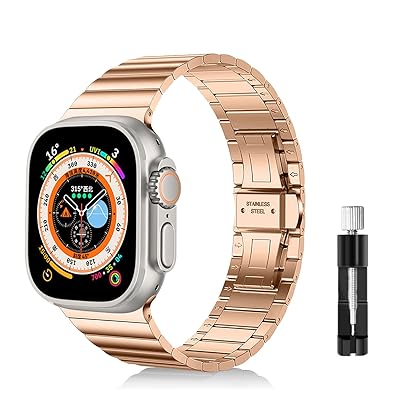 バンド コンパチブル Apple Watch Series 9/8/7/6/5/4/3/2/1/SE/SE 2/Ultra 2/Ultra 対応 (42mm 44mm 45mm 49mm) コンパチブル アップルウォッチ 用 バンド ステンレスメタル