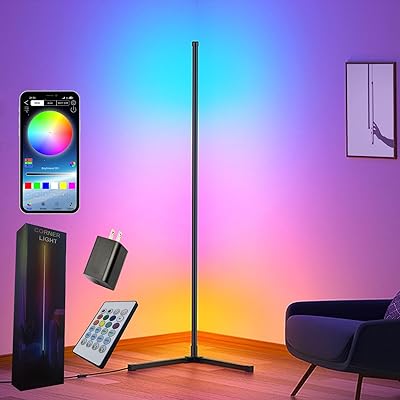 RGB 変色 フロアランプ 調光可能 高さ153cm LED コーナーライト 間接照明 調辉度/調速可能 日本語取扱書 フロアスタンド・ランプ 寝室/リビング/遊戯室など適応 アルミニウム RGB 変色 フロアランプ 調光可能 高さ153cm LED コーナーライト 間接照明 調辉度/調速可能 日本語取扱書 フロアスタンド・ランプ 寝室/リビング/遊戯室など適応 アルミニウム