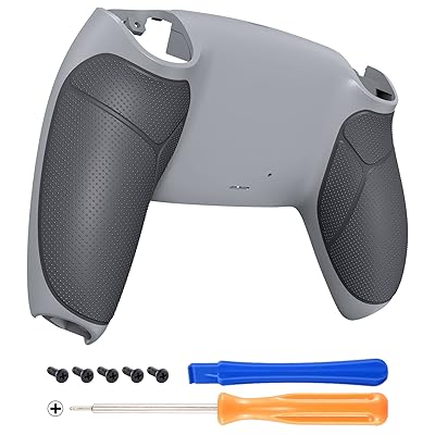 ps5コントローラー用ラバライズドグリップカスタムバックハウジングボトムシェル、ps5コントローラー対応交換用バックシェルカバー【灰白&クラシックグレー】 ps5コントローラー用ラバライズドグリップカスタムバックハウジングボトムシェル、ps5コントローラー対応交換用バックシェルカバー【灰白&クラシックグレー】