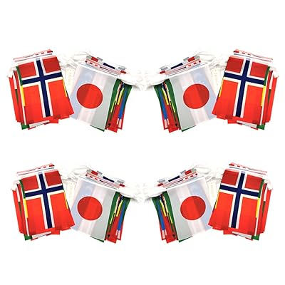 万国旗 世界 国旗 100ヶ国 全長25m 日本 日の丸有り 運動会 文化際 フェスティバル 国際交流 装飾 (4組セット100m)