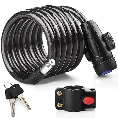 自転車ロック [120CM] [防水] ワイヤー錠 自転車 鍵 ロックワイヤーロック 切断対抗 携帯便利 鍵式 自転車ロックバイク ロードバイク