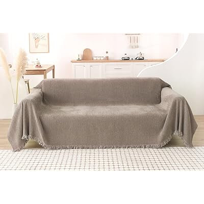 北欧風 マルチカバー 長方形 180*300cm 大判 シェニール マルチカバーソファー ソファーカバー 2 3 人掛け おしゃれ ブランケットフリンジ付き ベ...
