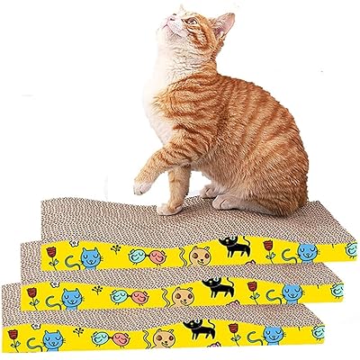 timiland 猫 つめとぎ ダンボール 3個セット 大きな猫と子猫が適 猫スクラッチ ねこ 爪とぎマット 爪やすり 爪とぎ 猫 強化猫爪研ぎダンボール 段ボール高密度 耐久 猫ソファー ウェーブタイプ 両面使える 省スペース 運動不足改善 家具破