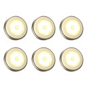 LED センサーライト キッチンライト 室内 人感センサー 明暗センサー 乾電池式 led ナイトライト 小型 マグネット テープ付き 階段車庫 天井照明 フットライト 6個セット ゴールド