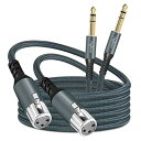 XLRメス→1/4インチ(6.35mm) TRSケーブル 3M 2本入り 編組クォーターインチステレオジャック XLRマイクケーブル (Profesional/Hifi)