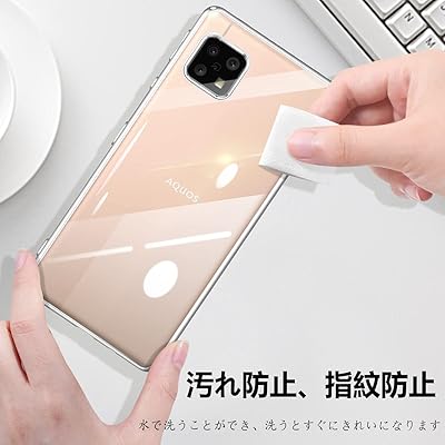 AQUOS sense4 ケース クリア SH-41A SH-53A カバー SH-RM15 SHG03 sense5G 透明 スマホケース 全面保護 耐衝撃 軽量 メッキ加工 TPU 薄型 ストラップホール付き 軽薄 耐久 携帯便利（シルバー）