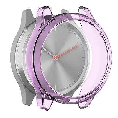 2個 GARMIN用 vivomove 3S用 ケース ガーミン用 vivomove3S用 保護ケース カバー ソフトTPU製 半透明 プロテクターカバー 耐衝撃 薄型 軽量 指紋防止 黄変防止 (パープル)