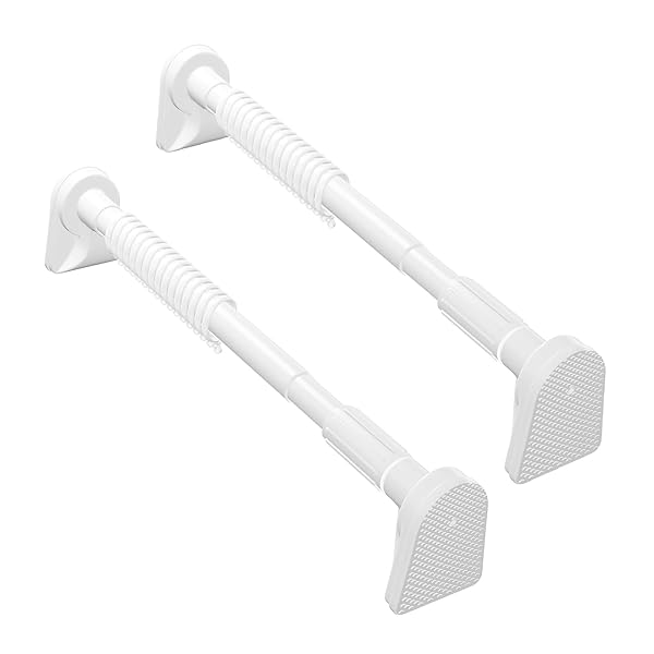 強力 突っ張り棒 2.4m ホワイト 2本 伸縮棒 幅:130cm-240cm 40個のカーテンリングを含む 耐荷重 20-4