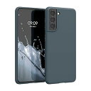 スマホケース Samsung Galaxy S21対応 ケース - 耐衝撃 滑り止め ソフト TPU シリコン - ダーク スレート
