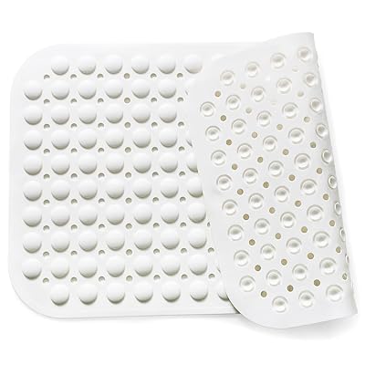 お風呂 すべり止めマット 浴槽 TPE製 40×70cm 浴槽滑り止めマット 吸盤付き 介護 柔軟快適 転倒防止 防カビ 老化防止 浴槽内 洗い場 出入り口 多場所利用 バス用品 浴室内バスマット ホワイト