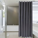 シャワーカーテン 目隠し 遮像 防カビ 防水 バス用品 ユニットバス ロング お風呂用カーテン 軽量 速乾 リング付き 210cm丈 180cm幅 無地 ダークグレー